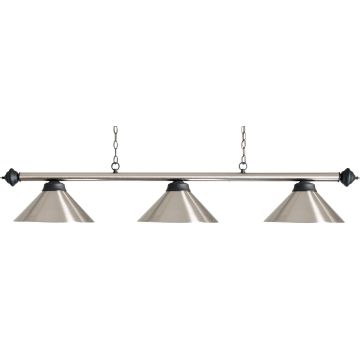 Buffalo biljartlamp stang + 3 kappen brushed steel online kopen | Buffalo.nl