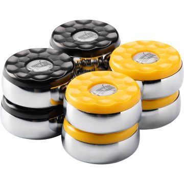 Shuffleboard pucks set 4 x zwart en 4 x geel online kopen | Buffalo.nl