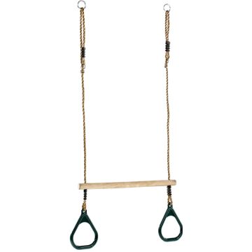 KBT ringtrapeze hout met kunststof ringen groen