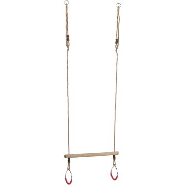 KBT ringtrapeze hout met metalen ringen rood