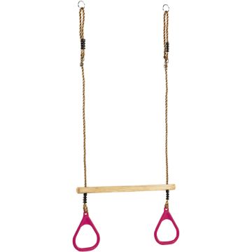 KBT ringtrapeze hout met kunststof ringen paars