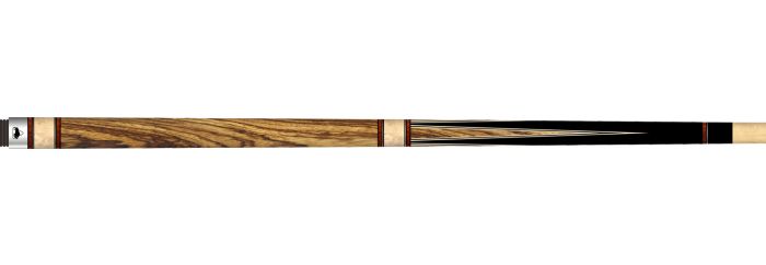 Buffalo Premium 2 biljartkeu nr. 5 LDC shaft, natuurlijk zebrahout met inleg in off-white en zwart, grip Zebrano