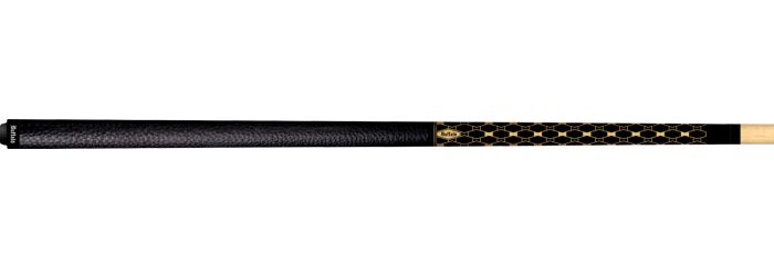 Buffalo Jump-Break cue Supreme, Solid Maple, A6 grade, Low Deflect Core (LDC) shaft , butt design: Esdoorn met UV-print en metallic lak, zwarte Lychee kunstleren grip