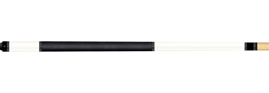Universal poolkeu 114-4 Uni CS Butt metallic wit geschilderd esdoorn en zwart linnen grip shaft A6 esdoorn met 230 mm carbon tube insert